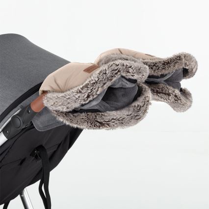 PETITE&MARS - SADA Dětský fusak 4v1 COMFY + rukávníky na kočárek FURRY Rose Petal