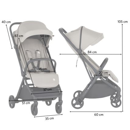 PETITE&MARS - Sportovní kočárek FLIP Platinum Grey