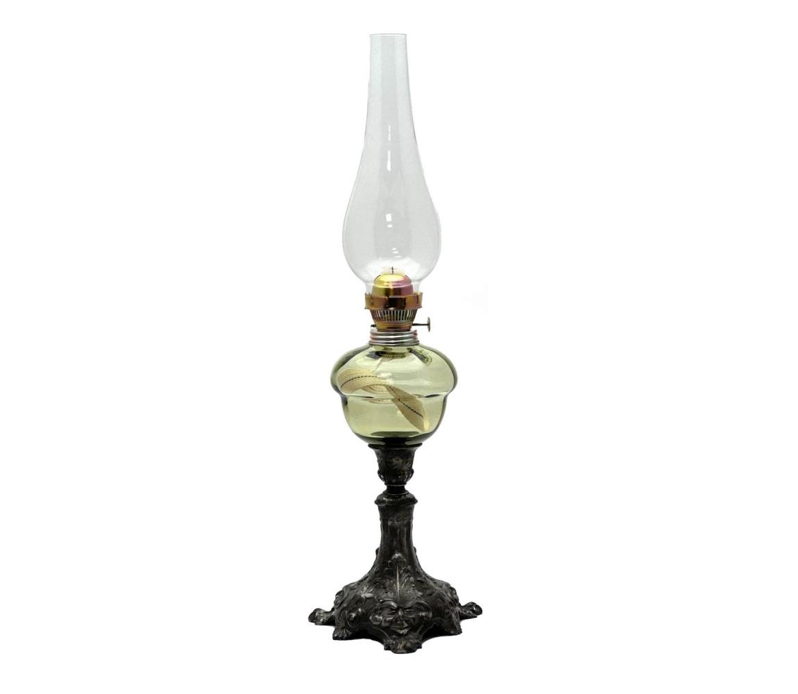 Floriánova huť Petrolejová lampa BARBORA 54 cm lesní zelená FL0080