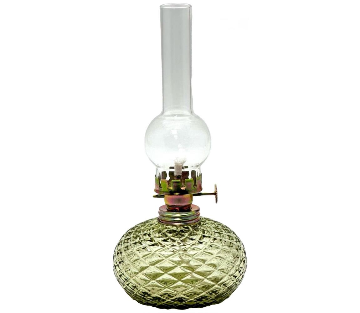 Floriánova huť Petrolejová lampa Eliška 20 cm lesní zelená 
