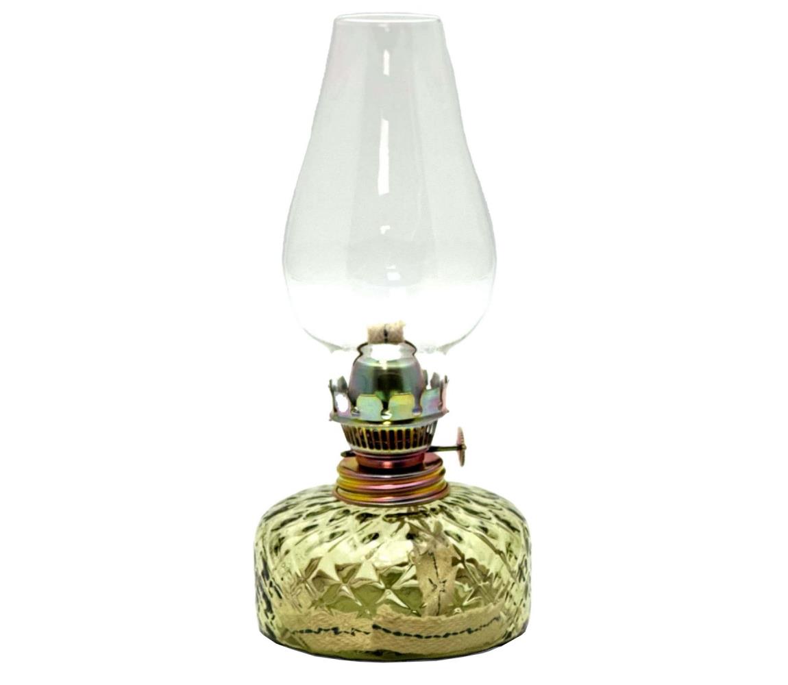 Floriánova huť Petrolejová lampa JOSEFÍNA 22 cm lesní zelená FL0028