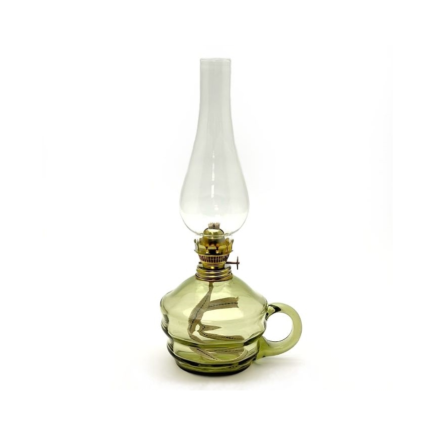 Petrolejová lampa KLÁRA 34 cm lesní zelená