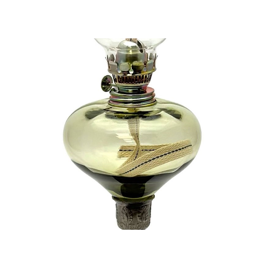Petrolejová lampa KRASOMÍRA 42 cm lesní zelená