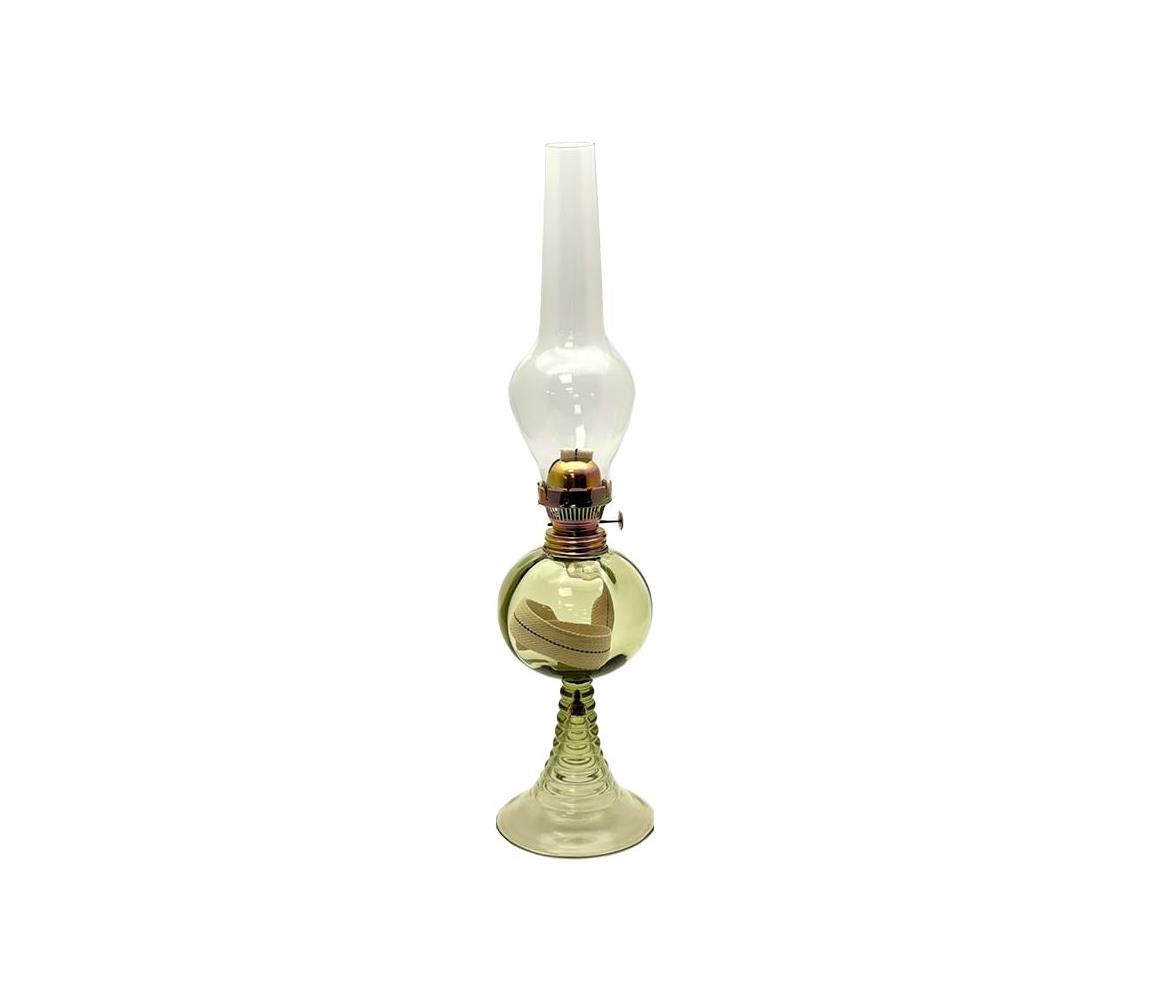 Floriánova huť Petrolejová lampa KVĚTA 50 cm lesní zelená 