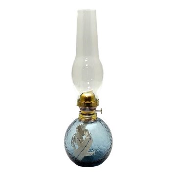 Petrolejová lampa VANESA 38 cm modrý kouř zrno