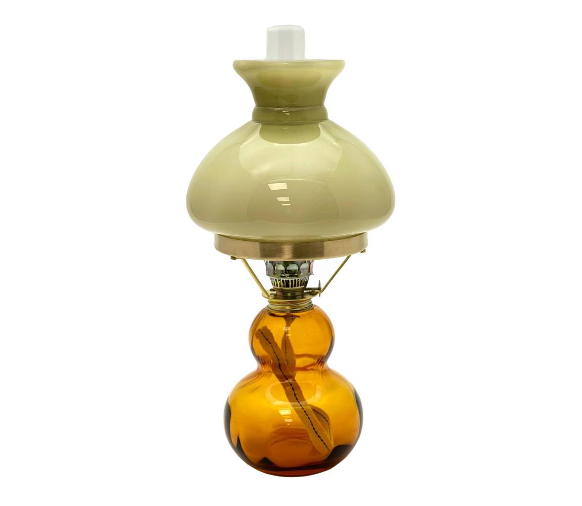 Floriánova huť Petrolejová lampa ZUZANA 43 cm amber 