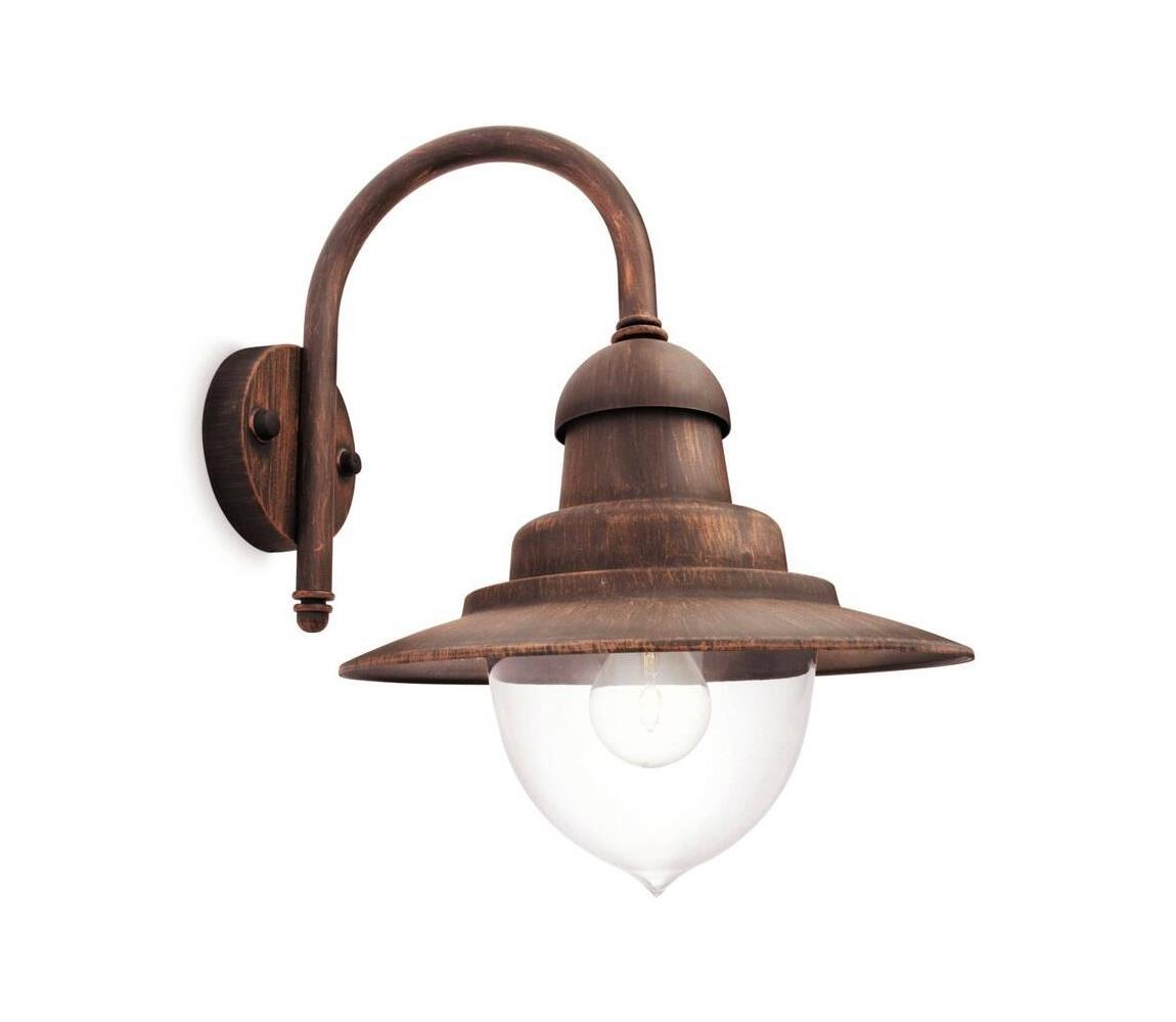 Philips 01652/06/PN - Venkovní nást. svít. MYGARDEN RAINDROP 1xE27/53W/230V IP44 01652/06/PN Měděná,Patina