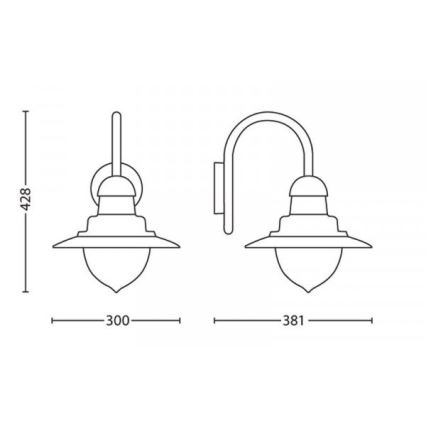 Philips 01652/06/PN - Venkovní nástěnné svítidlo MYGARDEN RAINDROP 1xE27/53W/230V IP44