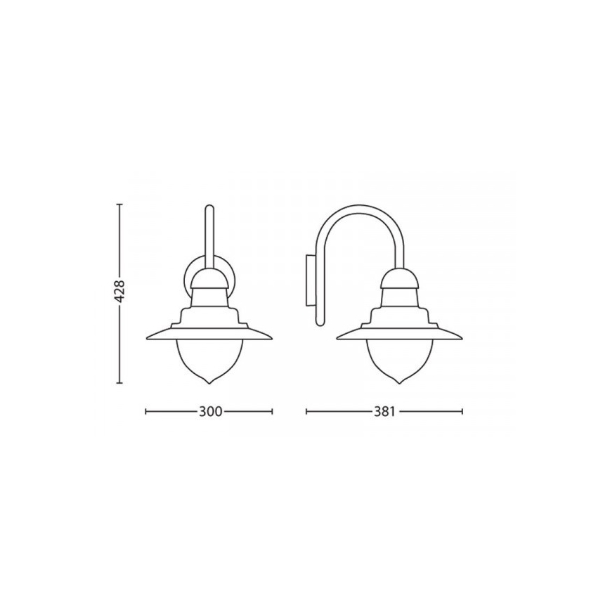 Philips 01652/06/PN - Venkovní nástěnné svítidlo MYGARDEN RAINDROP 1xE27/53W/230V IP44