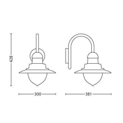 Philips 01652/30/PN - Venkovní nástěnné svítidlo MYGARDEN RAINDROP 1xE27/60W/230V IP44