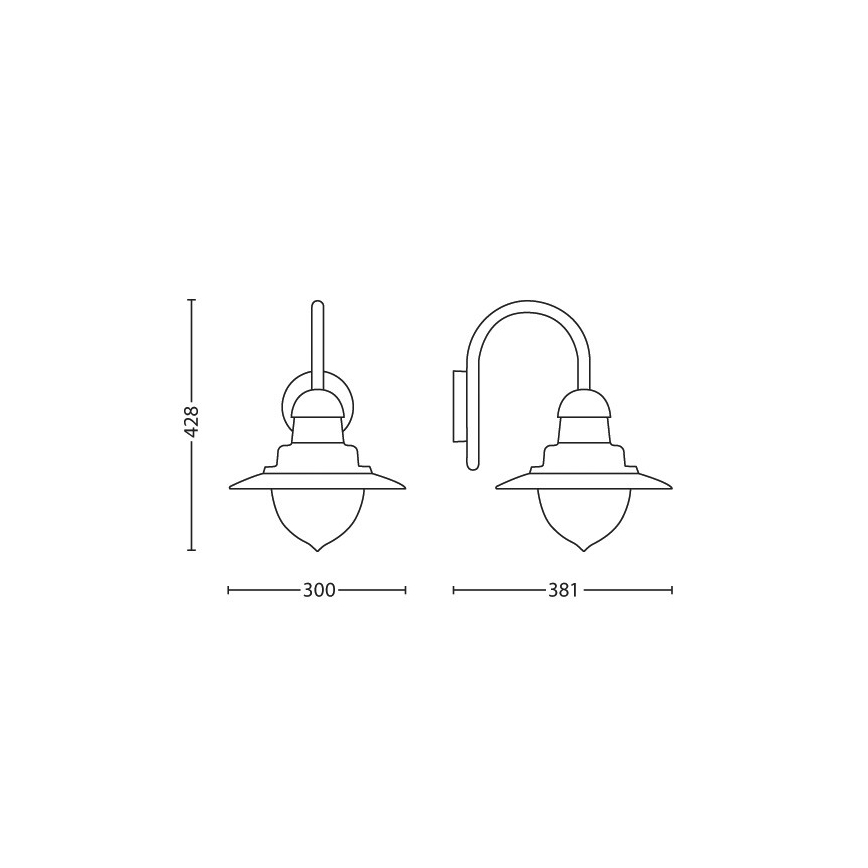 Philips 01652/52/PN - Venkovní nástěnné svítidlo MYGARDEN RAINDROP 1xE27/60W/230V IP44