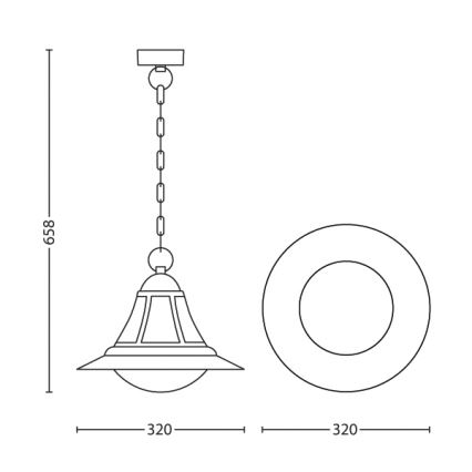 Philips 15216/42/16 - Venkovní lustr MYGARDEN PROVENCE 1xE27/23W/230V IP44