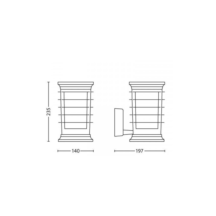 Philips 15280/54/PN - LED Venkovní nástěnná lampa MyGarden PATIO 1xE27/60W/230V IP44