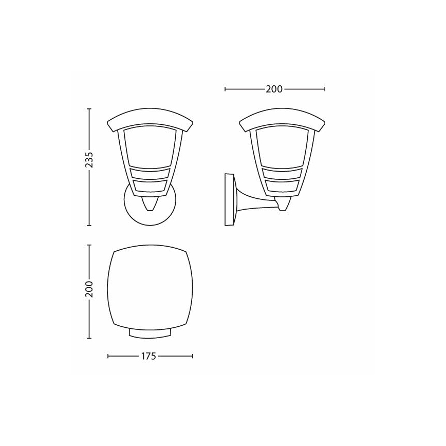Philips 15380/30/16 - Venkovní nástěnné svítidlo MYGARDEN CREEK 1xE27/60W/230V IP44
