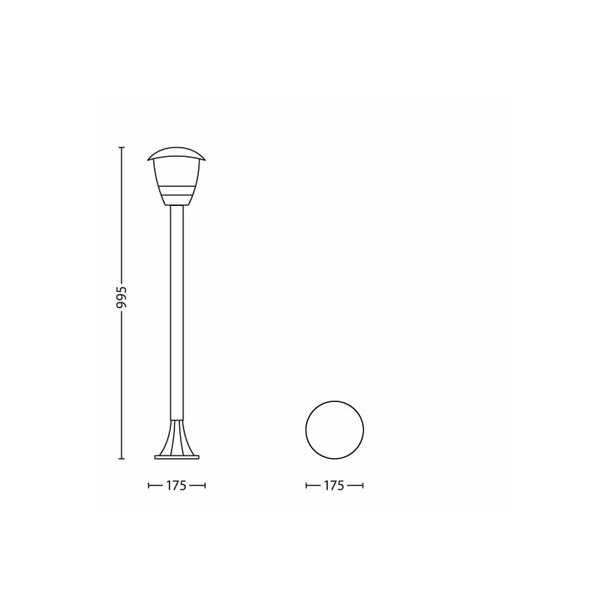 Philips 15383/30/16 - Venkovní lampa MYGARDEN CREEK 1xE27/60W/230V černá IP44