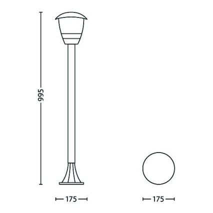 Philips - Venkovní lampa 1xE27/60W/230V IP44