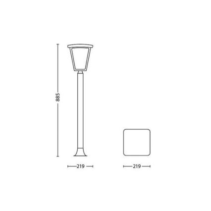 Philips 15484/30/16 - LED Venkovní sloupek COTTAGE 1xLED/4,5W/230V IP44