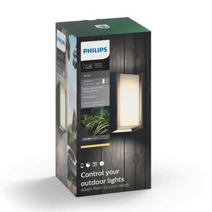 Philips 16472/93/P0 - LED Stmívatelné venkovní nástěnné svítidlo HUE TURACO 1xE27/9,5W/230V