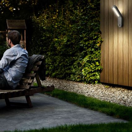 Philips 16909/87/16 - Venkovní nástěnné svítidlo s čidlem ECOMOODS 1x2G7/11W šedá
