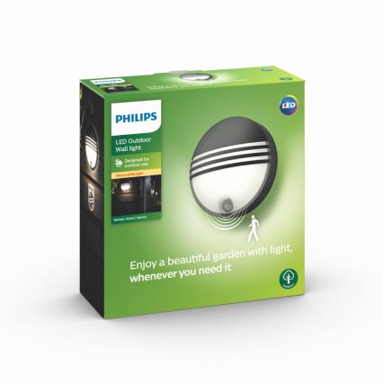 Philips - LED Venkovní nástěnné svítidlo se senzorem 1xLED/6W/230V IP44