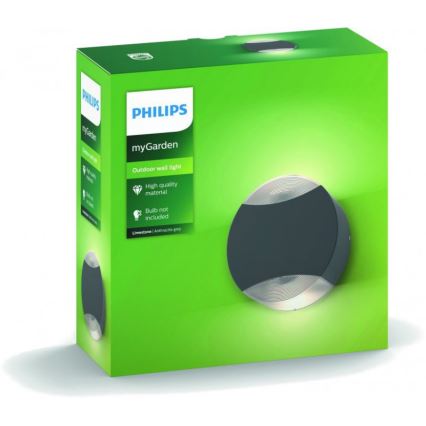 Philips 17338/93/PN - Venkovní nástěnné svítidlo MYGARDEN LIMESTONE 2xGU10/5W