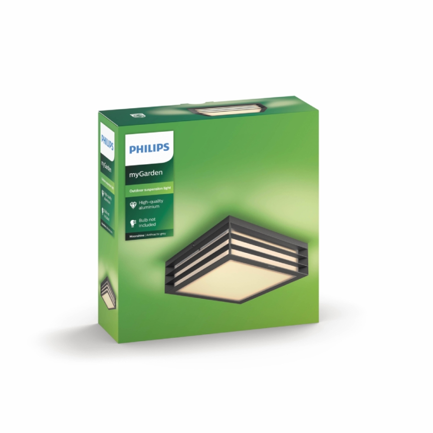 Philips 17350/93/PN - Venkovní stropní svítidlo MYGARDEN MOONSHINE 2xE27/60W IP44