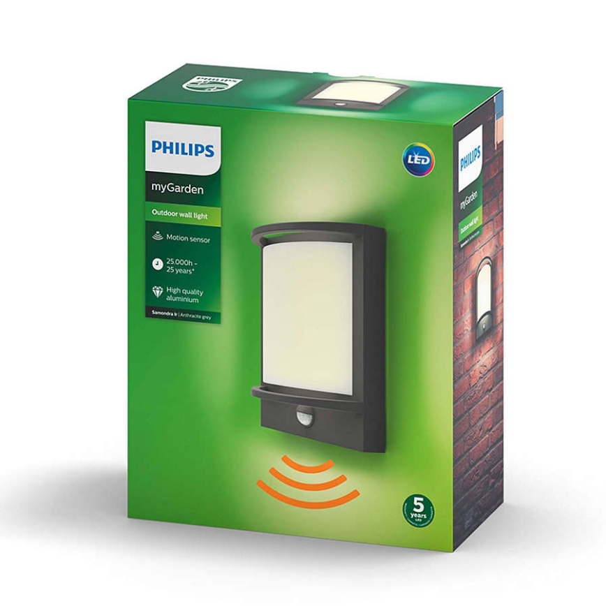 Philips 17392/93/P0 - LED Venkovní nástěnné svítidlo MYGARDEN SAMONDRA IR LED/12W/230V