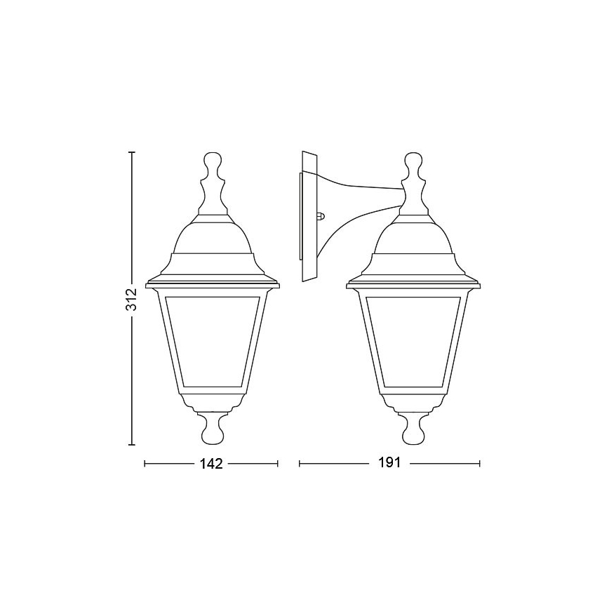 Philips - Venkovní nástěnné svítidlo 1xE27/60W/230V IP44