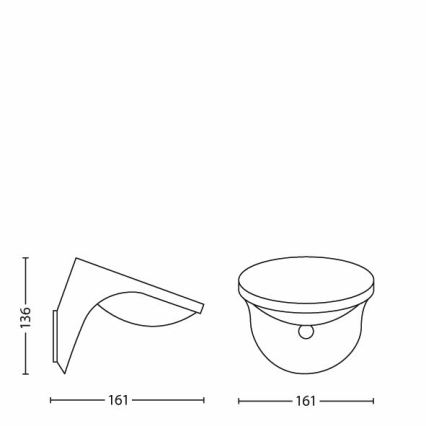Philips 17808/87/16 - LED Solární svítidlo se senzorem pohybu a soumraku MYGARDEN DUSK 1xLED/1W/3,7V 2200 mAh IP44