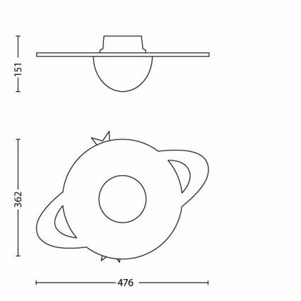 Philips 30501/35/16 - Dětské stropní svítidlo MYKIDSROOM CRONOS 1xE27/15W/230V