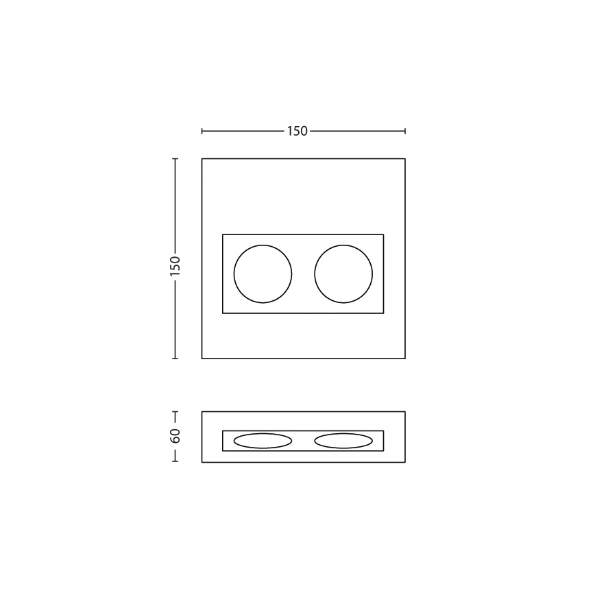 Philips 33466/17/36 - Zásuvka pod kuchyňskou linku FINESSE 2x230V
