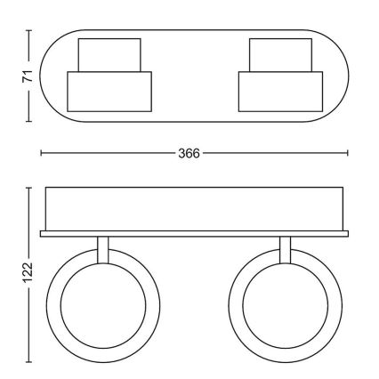 Philips - LED koupelnové svítidlo 2xLED/4,5W/230V IP44