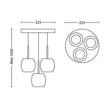 Philips Massive 37316/56/16 - LED závěsné svítidlo METON 3xLED/4,5W/230V