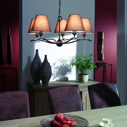 Philips 37671/86/16 - Lustr na řetězu ELMORE 5xE14/42W/230V