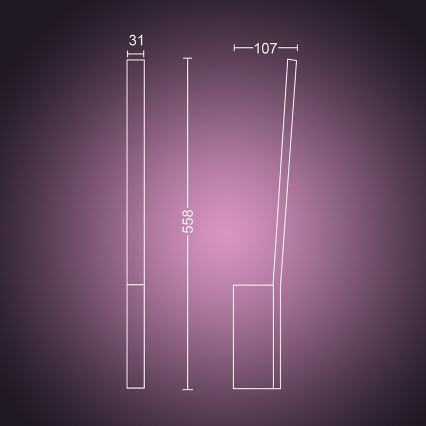 Philips - LED RGBW Stmívatelné nástěnné svítidlo Hue LIANE White And Color Ambiance 1xLED/12W/230V