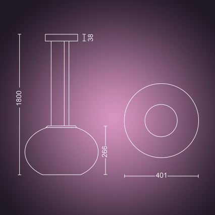 Philips - LED RGBW Stmívatelný lustr na lanku Hue FLOURISH LED/39W/230V