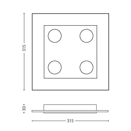 Philips 40925/30/16 - LED stropní svítidlo INSTYLE MATRIX 4xLED/4,5W/230V