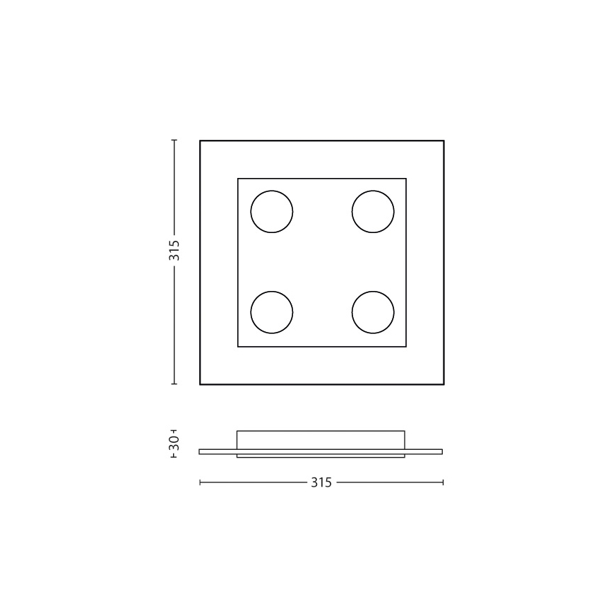 Philips 40925/30/16 - LED stropní svítidlo INSTYLE MATRIX 4xLED/4,5W/230V