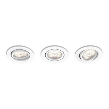 Philips 50113/31/P0 - SADA 3x LED Stmívatelné podhledové svítidlo CASEMENT LED/4,5W/230V