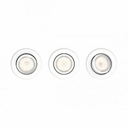 Philips 50113/31/P0 - SADA 3x LED Stmívatelné podhledové svítidlo CASEMENT LED/4,5W/230V