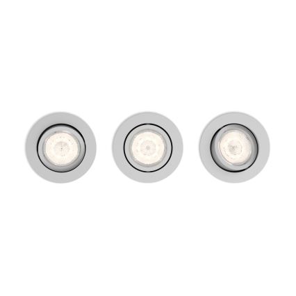 Philips 50113/87/P0 - SADA 3x LED Stmívatelné podhledové svítidlo CASEMENT LED/4,5W/230V