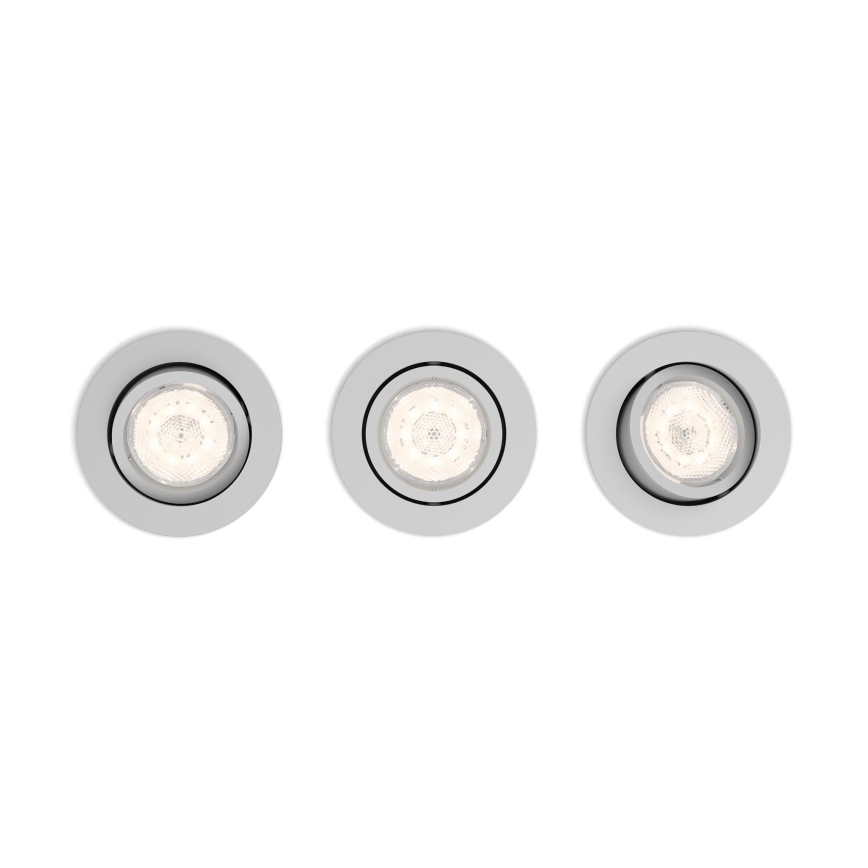 Philips 50113/87/P0 - SADA 3x LED Stmívatelné podhledové svítidlo CASEMENT LED/4,5W/230V