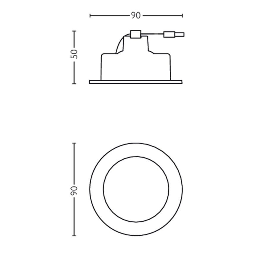 Philips 50113/87/P0 - SADA 3x LED Stmívatelné podhledové svítidlo CASEMENT LED/4,5W/230V