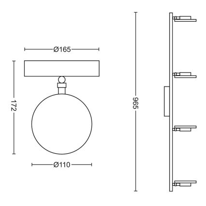 Philips 50444/11/P0 - LED bodové svítidlo MYLIVING GLISSETTE 4xLED/4,5W/230V