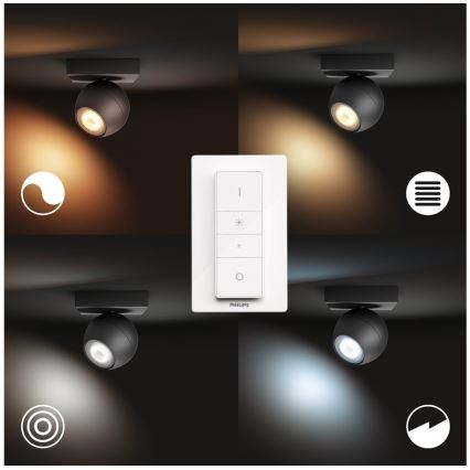 Philips - LED Stmívatelné bodové svítidlo Hue BUCKRAM 1xGU10/5W/230V + dálkové ovládání 