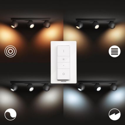 Philips - LED Stmívatelné bodové svítidlo Hue BUCKRAM 3xGU10/5W/230V + dálkové ovládání 