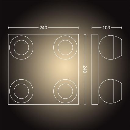 Philips - LED Stmívatelné bodové svítidlo Hue BUCKRAM 4xGU10/5W/230V + dálkové ovládání 