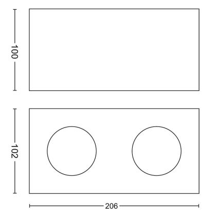 Philips 50492/31/P0 - LED Stmívatelné bodové svítidlo MYLIVING BOX 2xLED/4,5W/230V