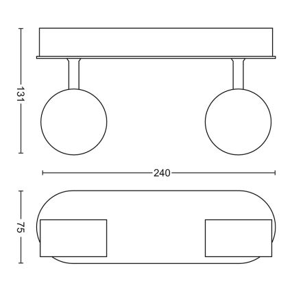 Philips 50562/11/P0 - LED bodové svítidlo MYLIVING WORCHESTER 2xLED/4,5W/230V