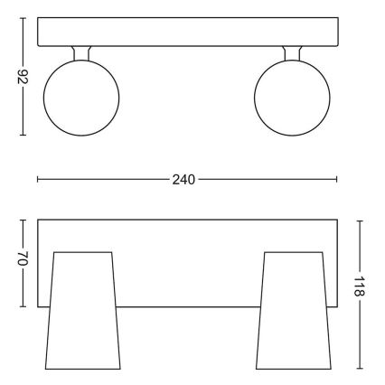 Philips - Bodové svítidlo 2xGU10/5,5W/230V